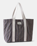 Acho Travel Bag in handwoven multicoloured striped wool