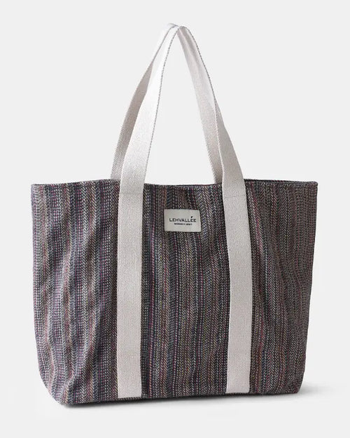 Acho Travel Bag in handwoven multicoloured striped wool