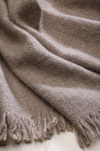 Brown-grey Changla Pashmina Shawl showing fine woven texture