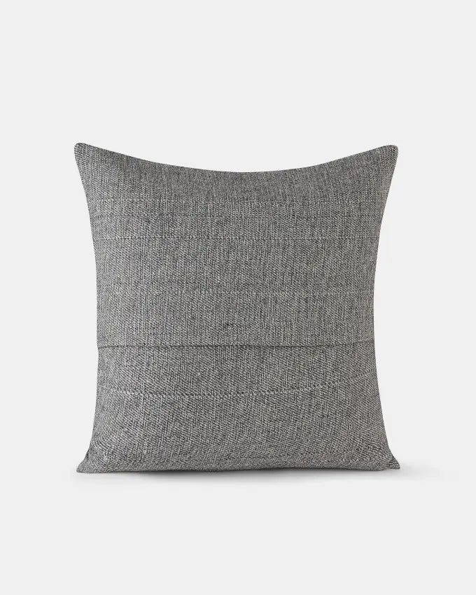 Natural grey Changla Top square cushion cover with rich woven texture