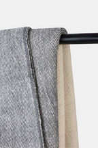 Woven Changla Top Wool Throw with twill weave and charcoal panels