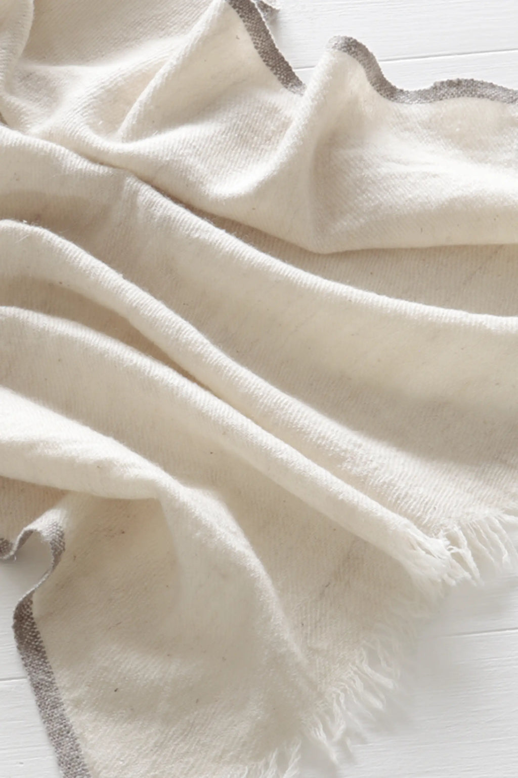 Handwoven Domkhar Pashmina Stole in natural undyed pashmina