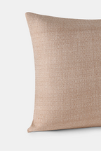 Square Khardung Mist cushion with walnut-dyed yarn and textured diamond pattern