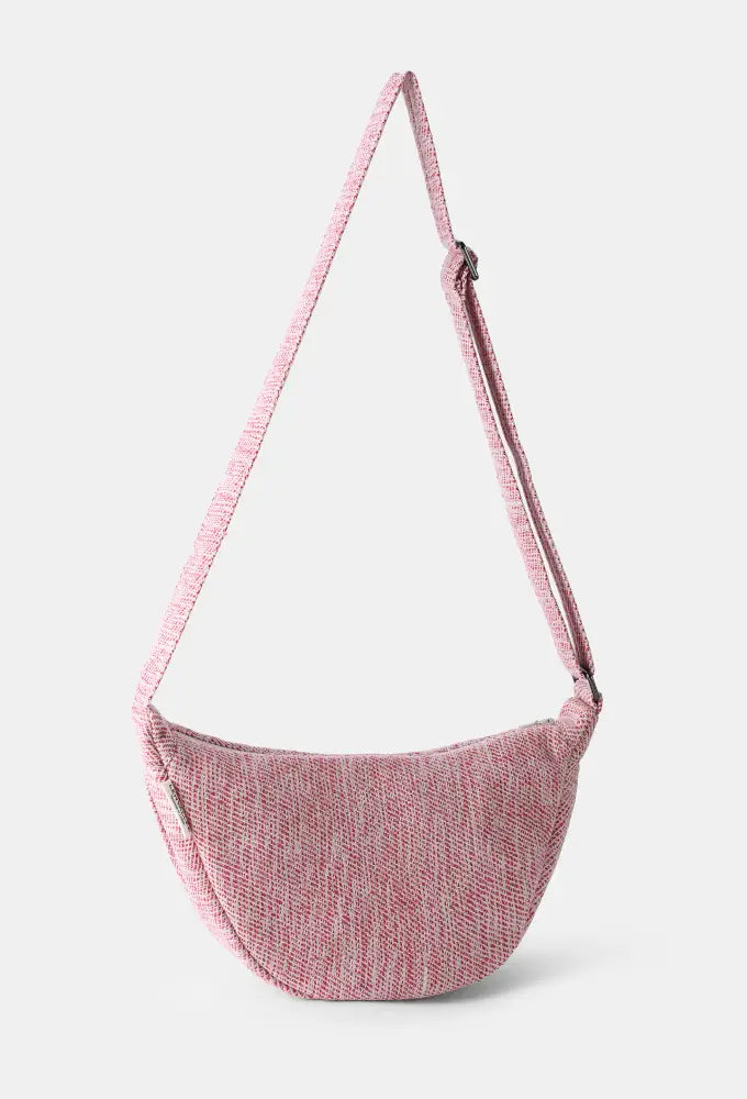 Lac Crossbody Bag in natural wool with lac-dyed pink tones