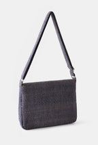 Laptop Blue Bag showcasing indigo and walnut-dyed wool weave