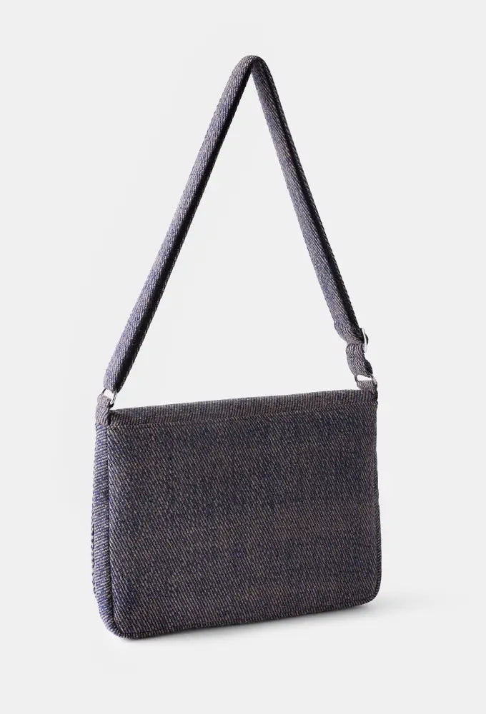 Laptop Blue Bag showcasing indigo and walnut-dyed wool weave