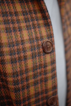 MJ Bomber Jacket showcasing naturally dyed checked wool weave