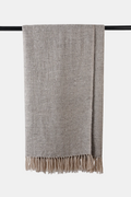 Yak wool Nomad Throw in earthy melange tones with fringed edges