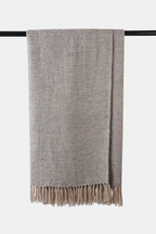 Yak wool Nomad Throw in earthy melange tones with fringed edges