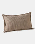 Nubra Dunes rectangle cushion cover in natural white and walnut brown houndstooth pattern