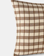 Handwoven Nubra Dunes wool cushion cover with walnut-dyed yarn