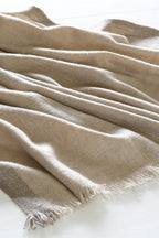 Handwoven Thiksey Pashmina Stole in natural undyed light grey yarn